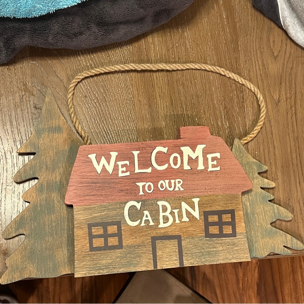 Rustic Cabin Welcome Sign - Brown and Green